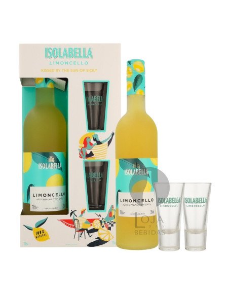 Licor Isolabella Limoncello + 2 copos 70cl