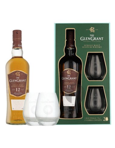 Whisky Glen Grant 12Anos + 2 copos 70cl