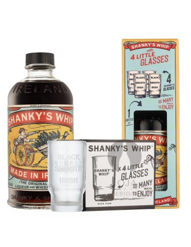 Licor Whisky Shanky´s Whip + 4 copos shot 70cl