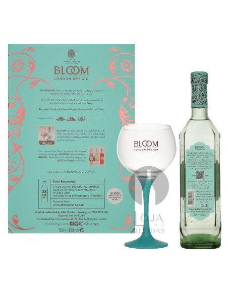 Gin Bloom London Dry Gin+ Copo 70cl