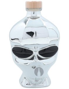 Vodka Outerspace Alien Head Chrome Ed + 2 Copos 70cl