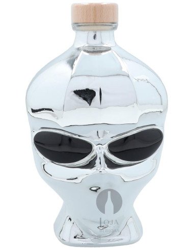 Vodka Outerspace Alien Head Chrome Ed + 2 Copos 70cl