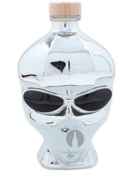 Vodka Outerspace Alien Head Chrome Ed + 2 Copos 70cl